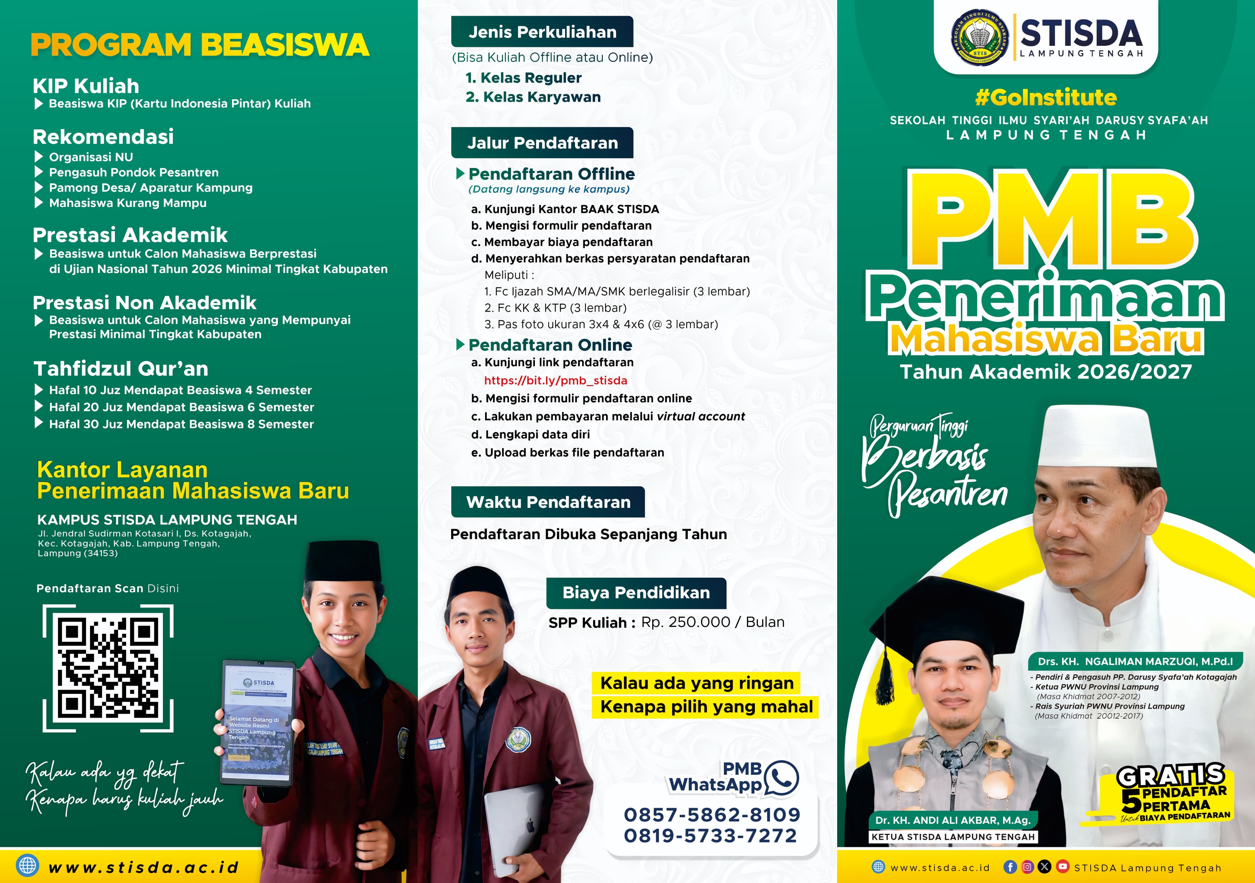 Lima Program Beasiswa STISDA Lampung Tengah Untuk Mahasiswa Baru  2026/2027